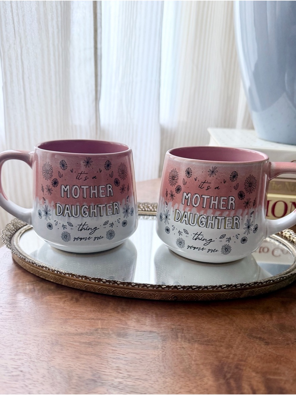 Gilmore Girls “It’s a Mother Daughter Thing” Pink Ceramic Mug - Set of 2